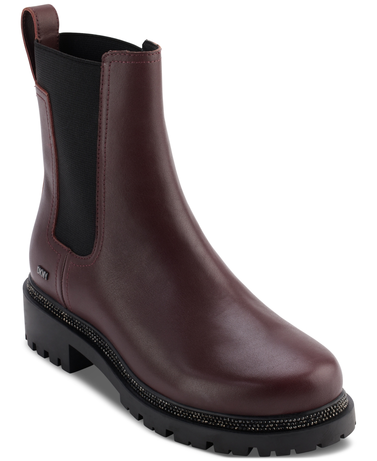 Dkny Women's Rick Slip-On Moto Lug Chelsea Booties - Black