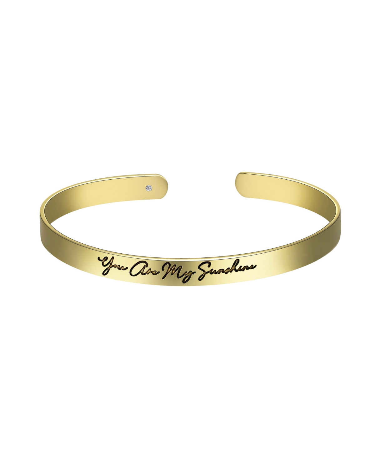 14K Gold Flash-Plated You Are My Sunshine Cuff Bracelet - Gold