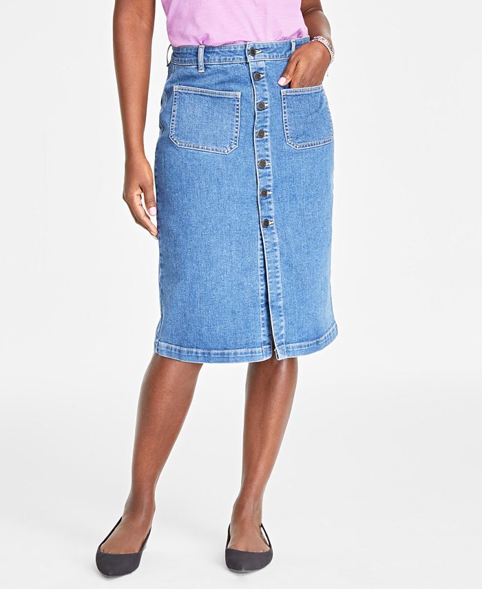 On 34th Women's Patch Pocket Denim Skirt, Created for Macy's - Macy's