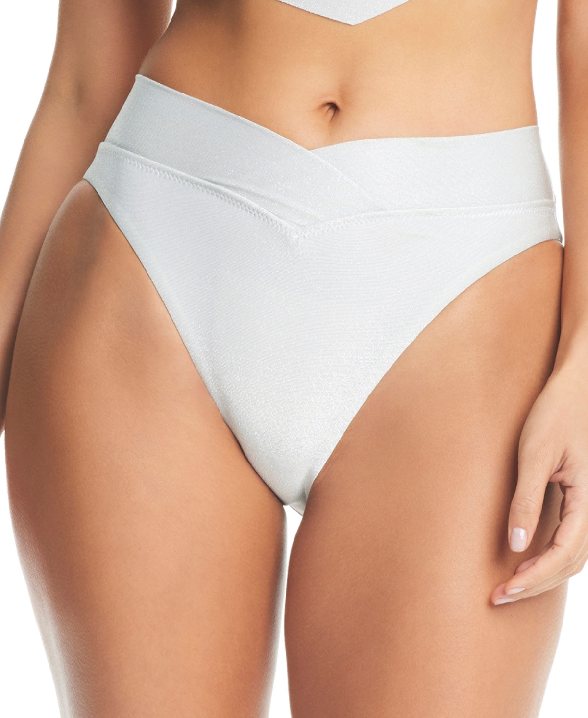 Bar Iii Women's Shimmer High-leg Bikini Bottoms, Created For Macy's In Ivory