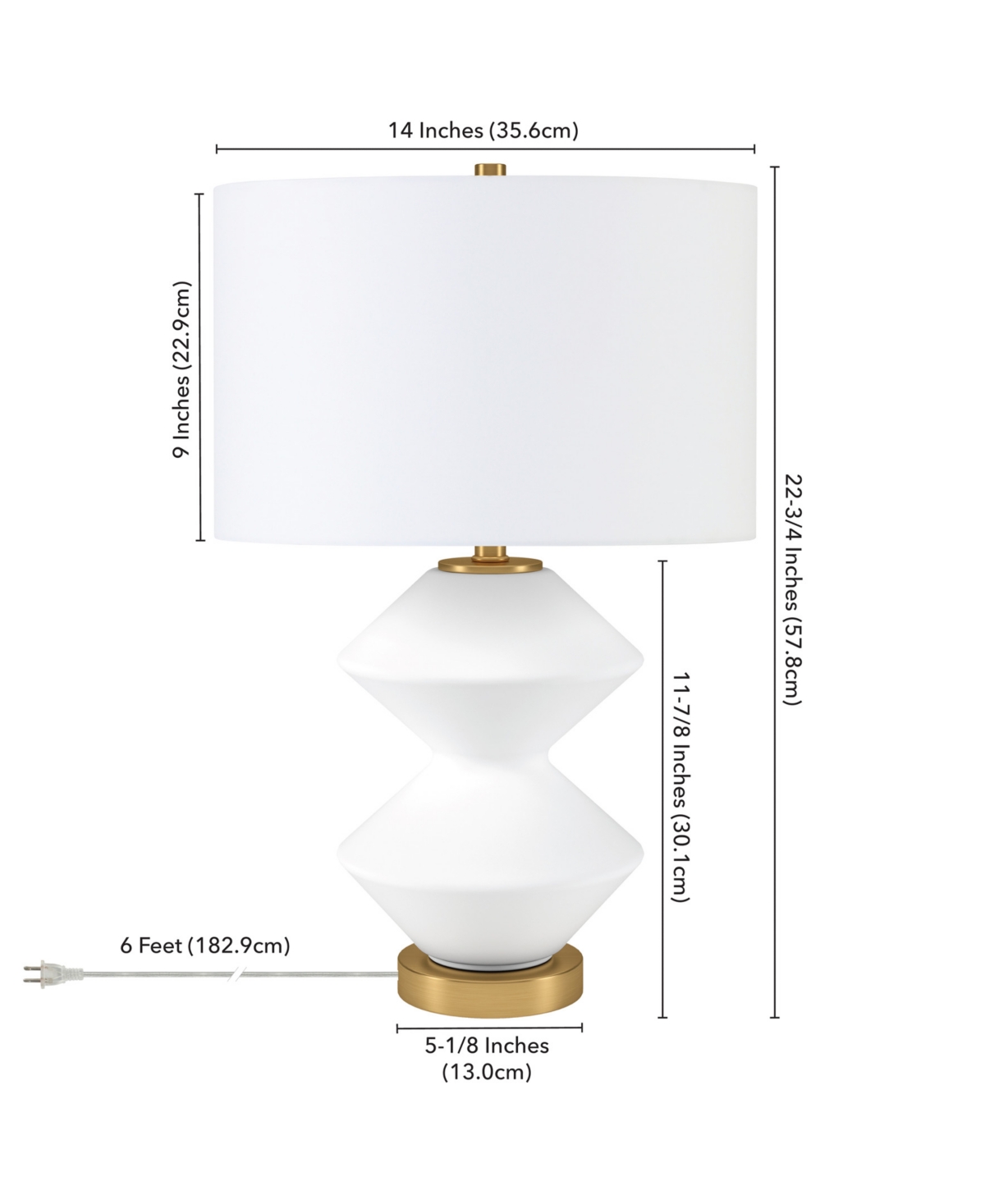 Shop Hudson & Canal Caserta 22.75" Tall Double Gourd Lamp With Linen Shade In Matte White,brass