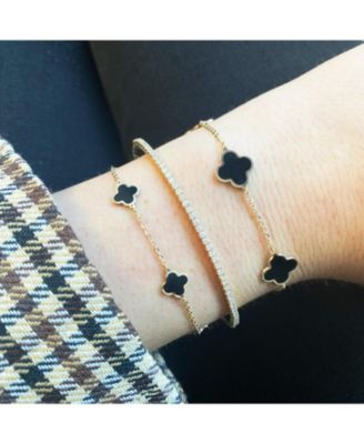 Mini Onyx Clover Bracelet