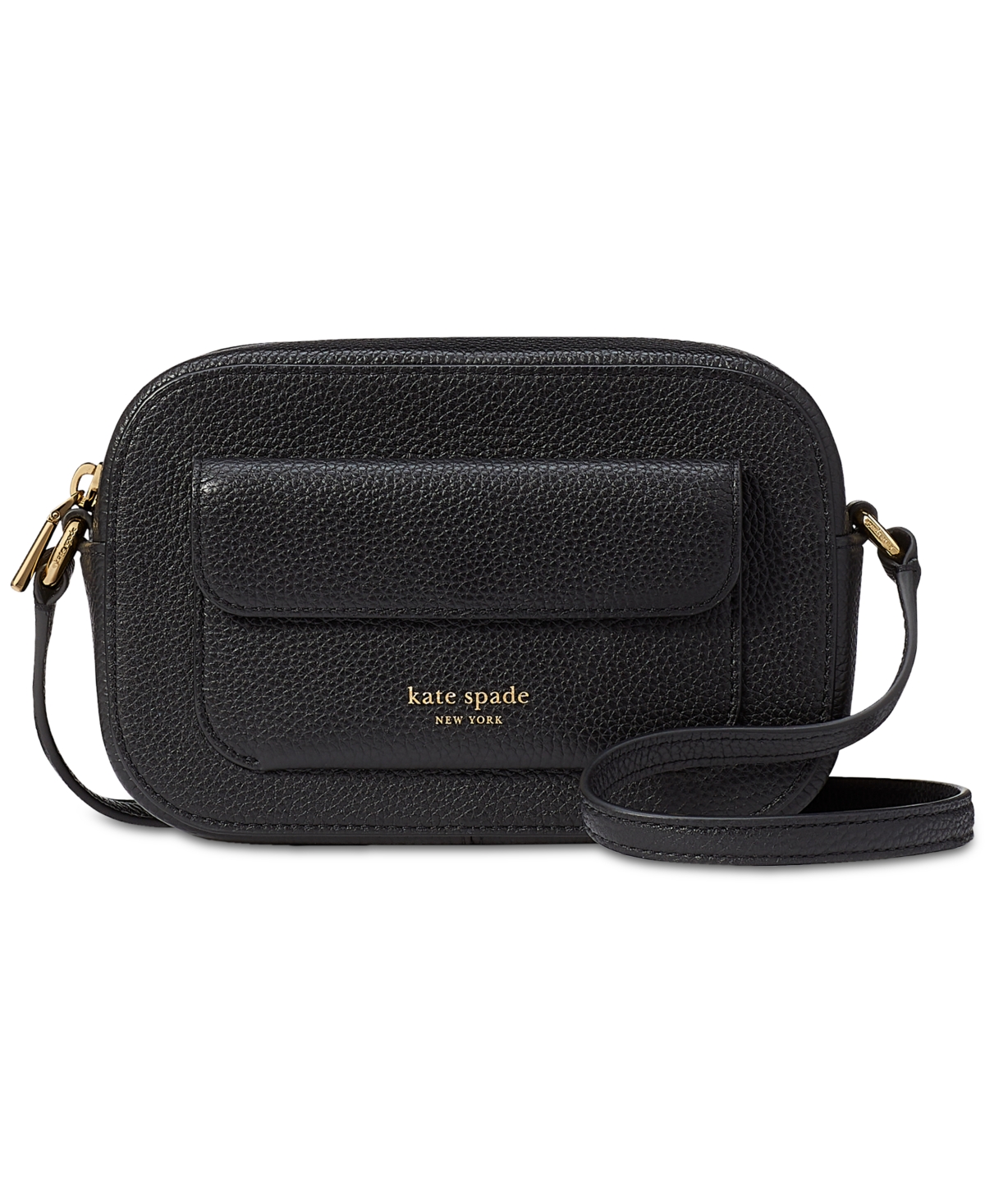 Shop Kate Spade Ava Pebbled Leather Crossbody In Black