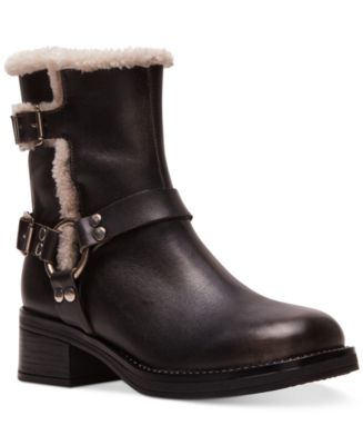 Steve Madden Women's Brixton Cozy Buckled Moto Booties - Macy's