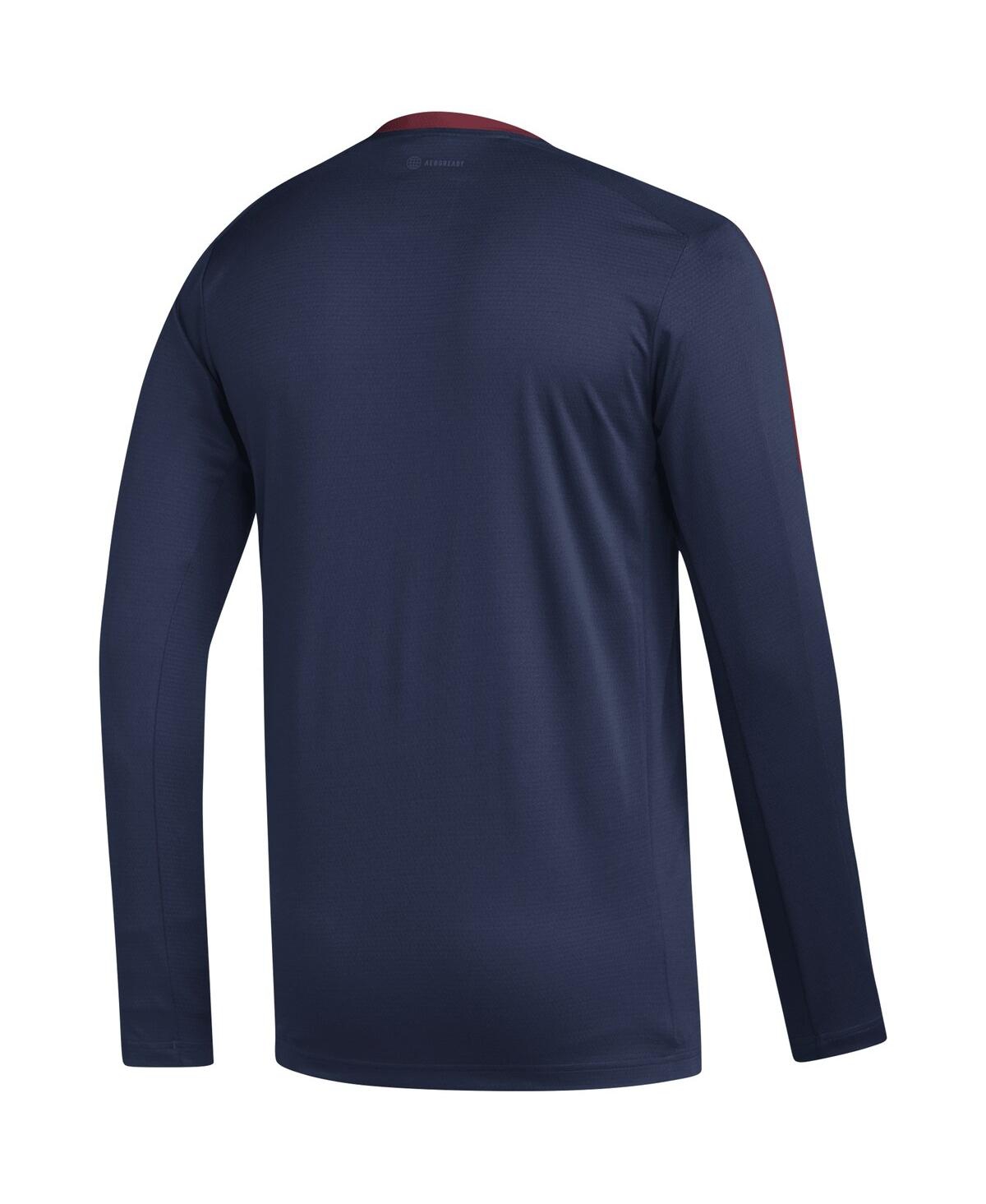 Shop Adidas Originals Men's Adidas Navy Colorado Avalanche Aeroready Long Sleeve T-shirt