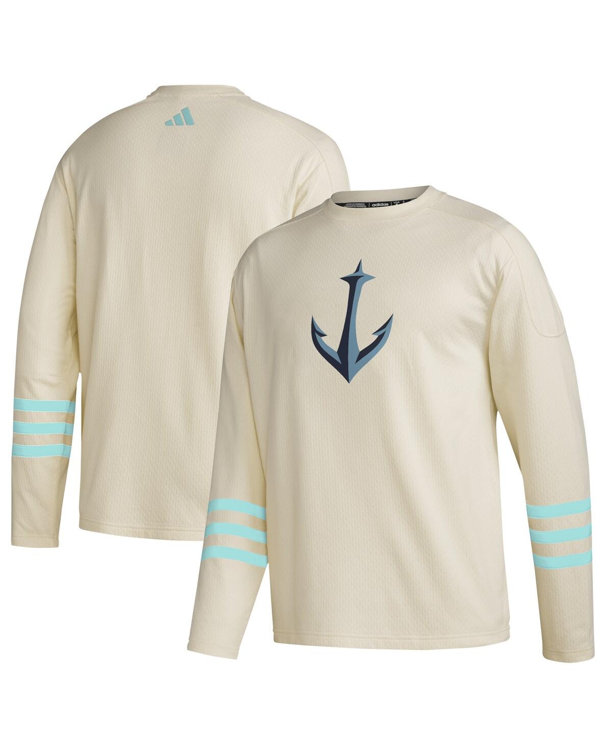 Men's adidas Khaki Seattle Kraken AeroreadyÂ Pullover Sweater - Khaki