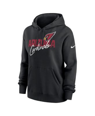Women's Black Arizona Cardinals Wordmark Club Fleece Pullover Hoodie