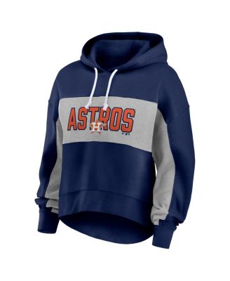 Women's Navy Houston Astros Filled Stat Sheet Pullover Hoodie
