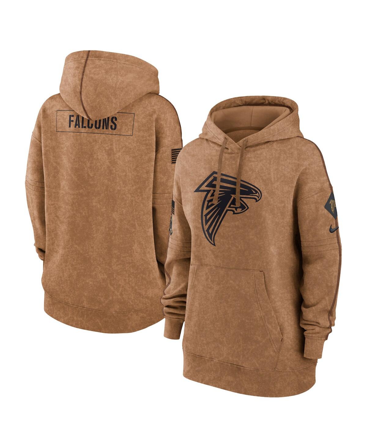 NIKE WOMEN'S NIKE BROWN DISTRESSED ATLANTA FALCONS 2023 SALUTE TO SERVICE PULLOVER HOODIE