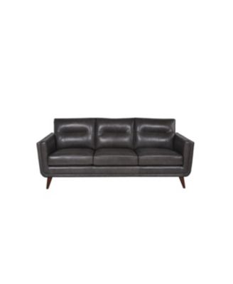 Ava 84" Mid-Century Modern Leather Sofa