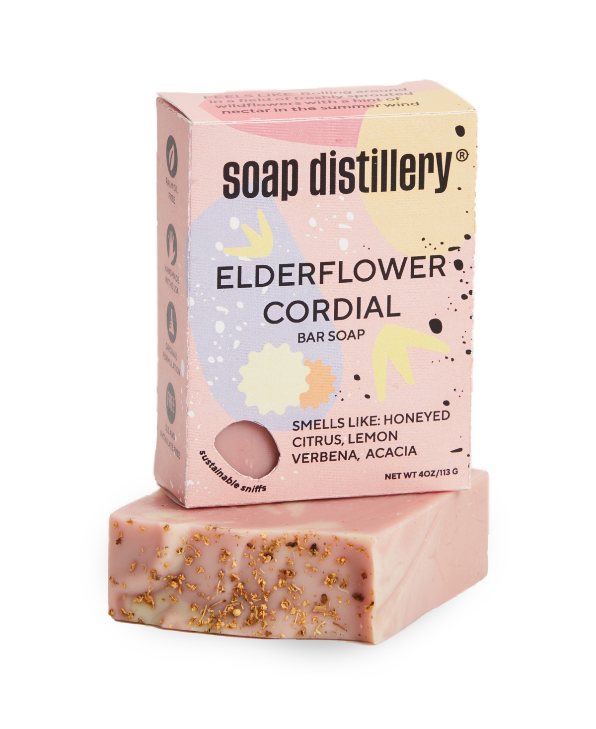 Soap Distillery Elderflower Cordial Bar Soap In Pink