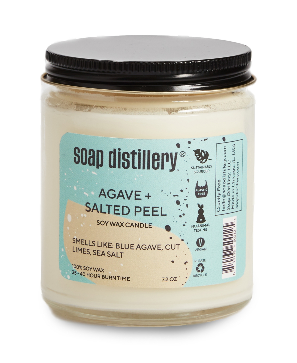 Agave Plus Salted Peel Soy Wax Candle - Green
