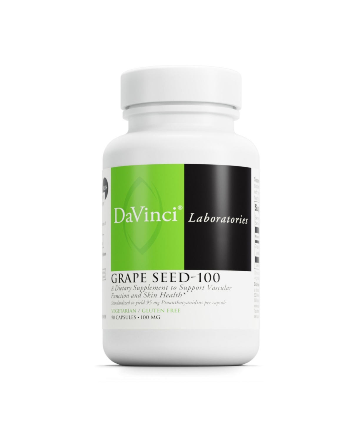 DaVinci Labs Grape Seed-100 - Dietary Supplement to Support Immune System, Vascular Function and Healthy Skin - With 100 mg Grape Seed Extract per Ser