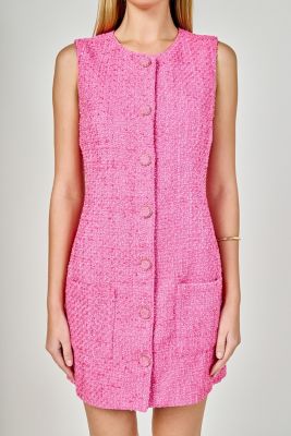 Women's Sleeveless Tweed Mini Dress