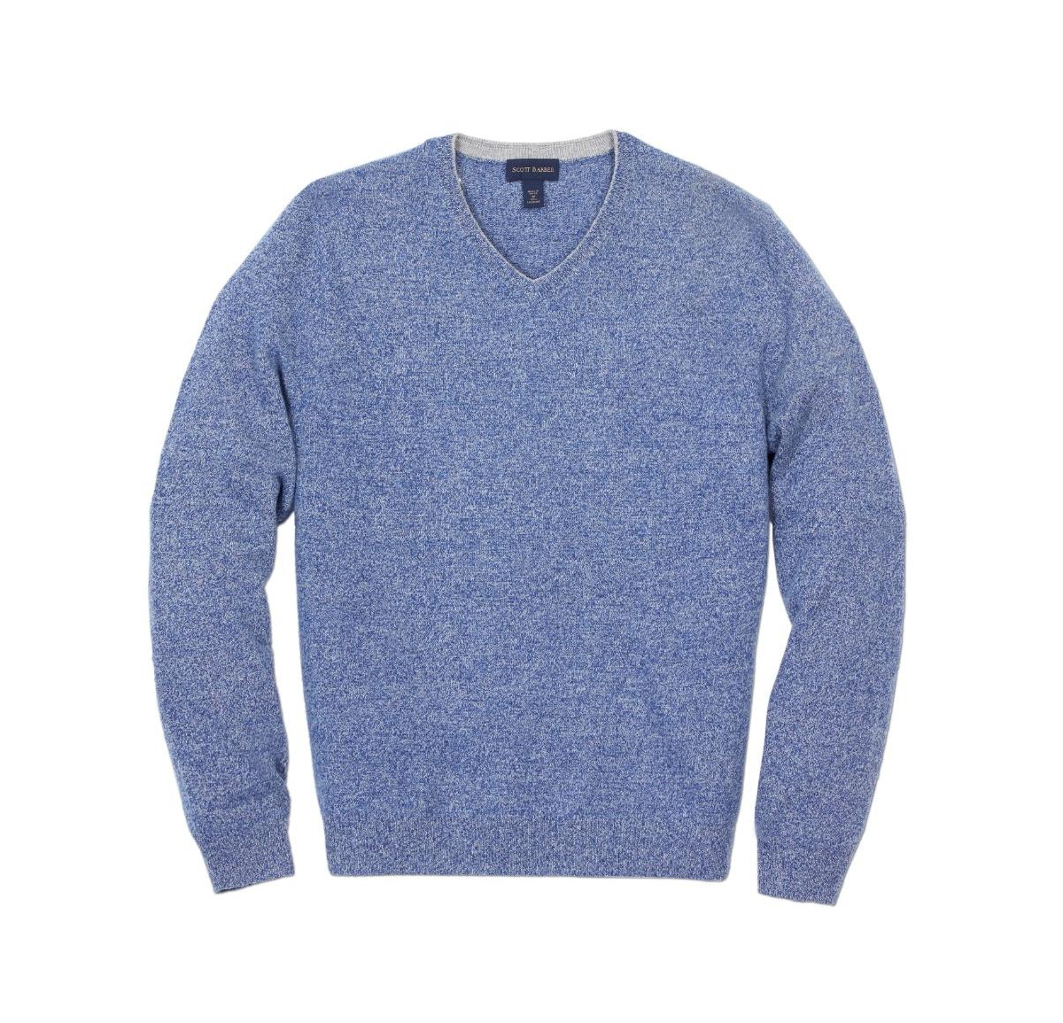 Men's Marled Cashmere Vee Sweater - Brick