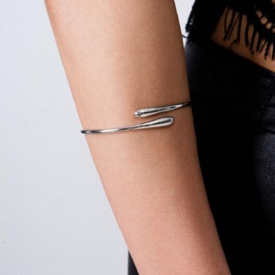 Cross Open Drop Bangle Bracelet