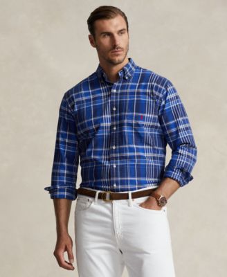 폴로 랄프로렌 Polo Ralph Lauren Mens Big & Tall Cotton Oxford Shirt,Blue Multi