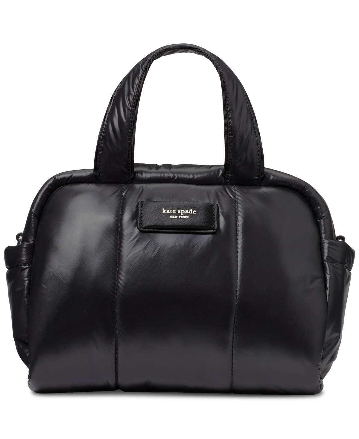 Shop Kate Spade Puffy Fabric Satchel In Black