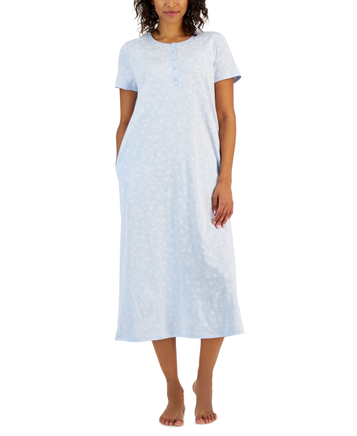 Women's Cotton Printed Nightgown, Created for Macy's - Polka Dots