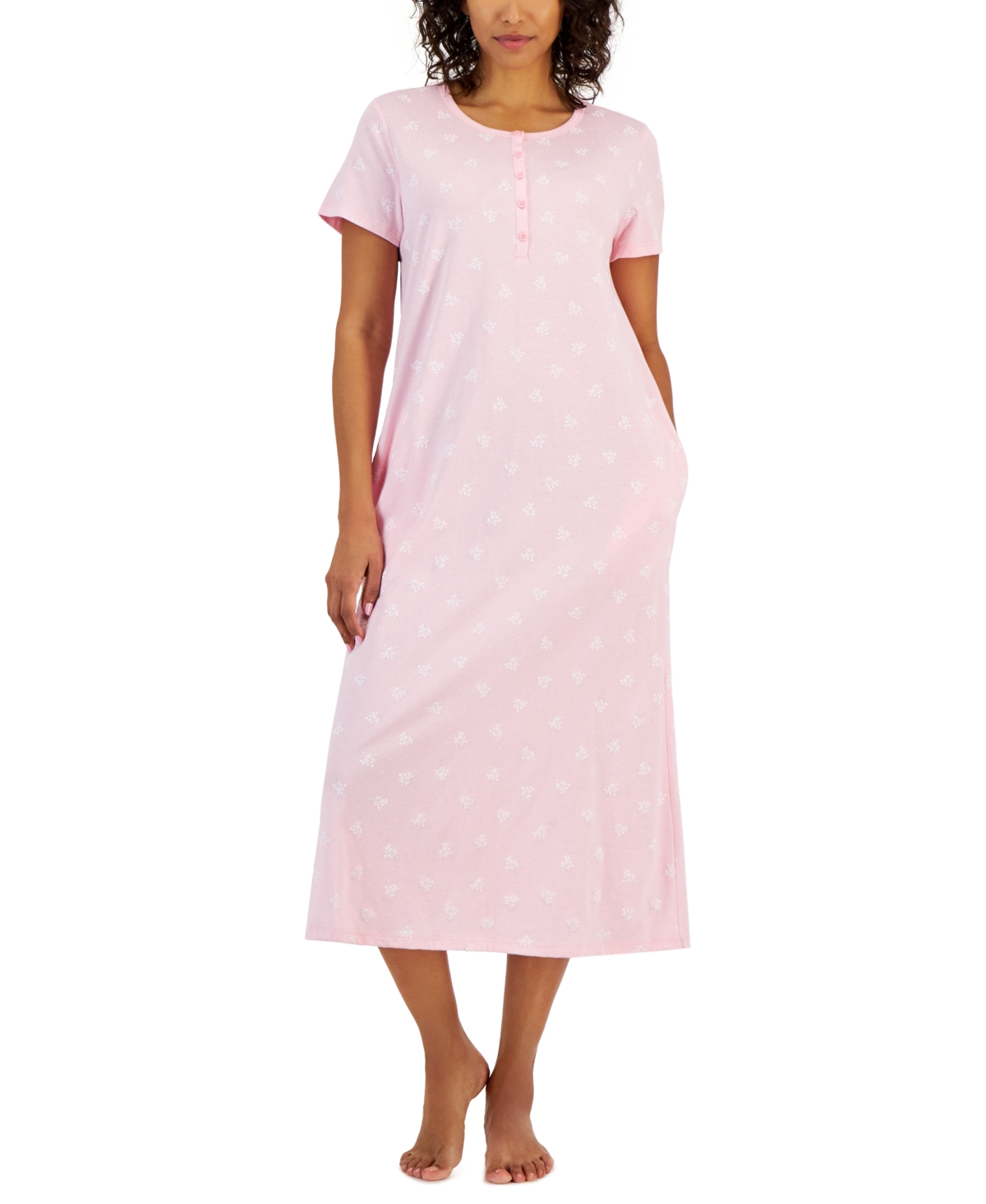 Women's Cotton Printed Nightgown, Created for Macy's - Polka Dots