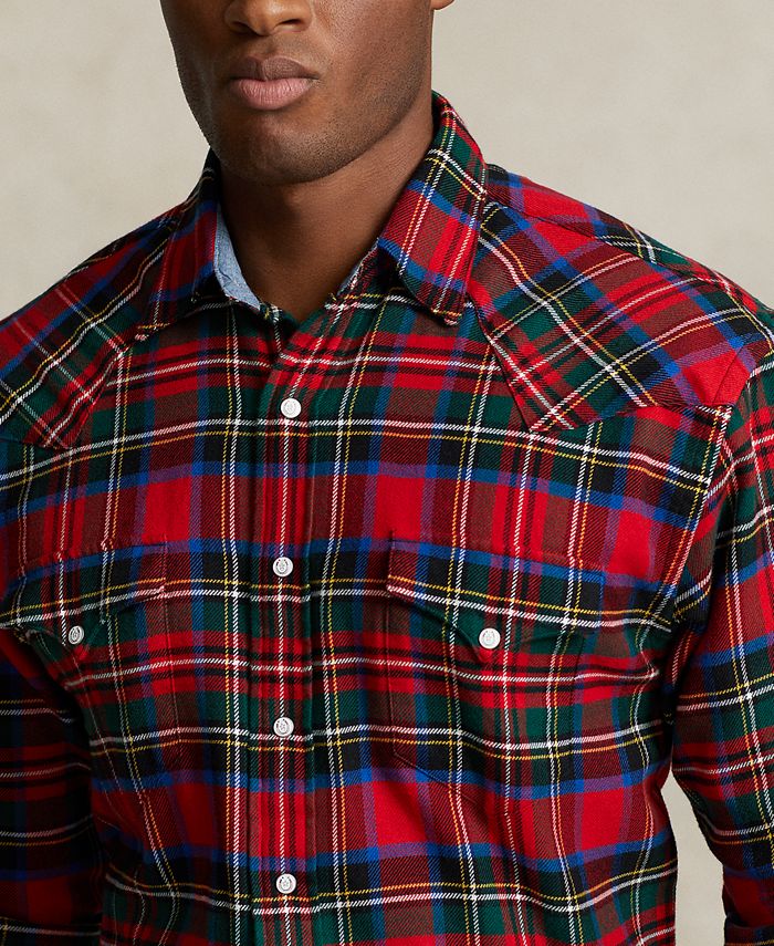Polo Ralph Lauren Men's Big & Tall Plaid Twill Western Shirt Macy's