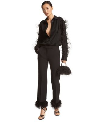 Michael Kors - Women's Feather-Sleeve Button Shirt