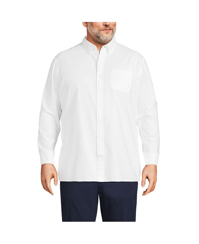 Lands' End Big & Tall Traditional Fit Sail Rigger Oxford Shirt Macy's