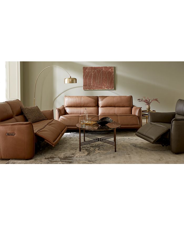 Furniture Polner 91" Leather Power Motion Sofa, Created for Macy's Macy's