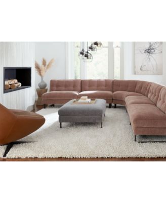 Macy's Kathya Fabric Sectional Collection Created For Macys In Berry