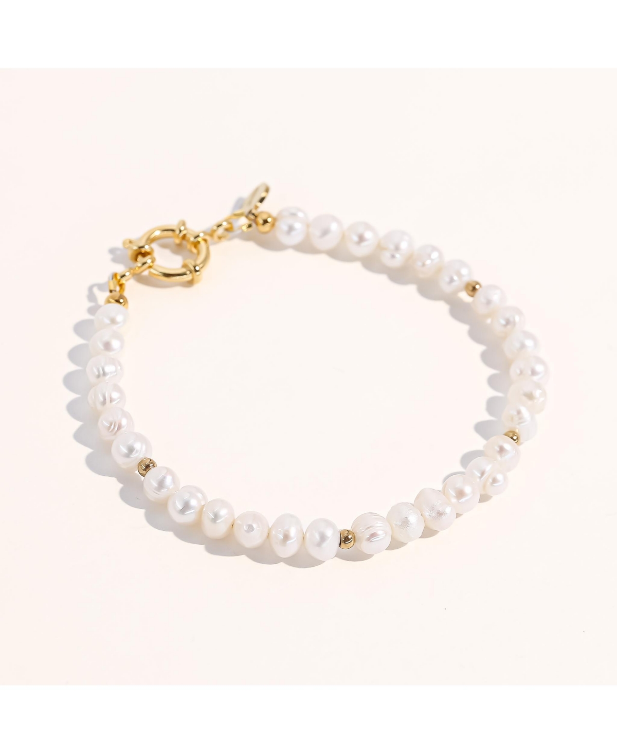 Mathilde Pearl Bracelet 9" For Women - Pearl and rose gold