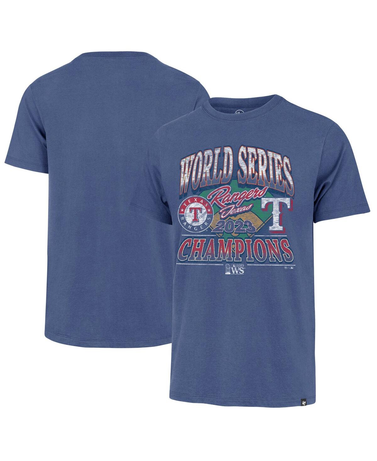 47 Brand Men's ' Royal Texas Rangers 2023 World Series Champions Playoff Franklin T-shirt