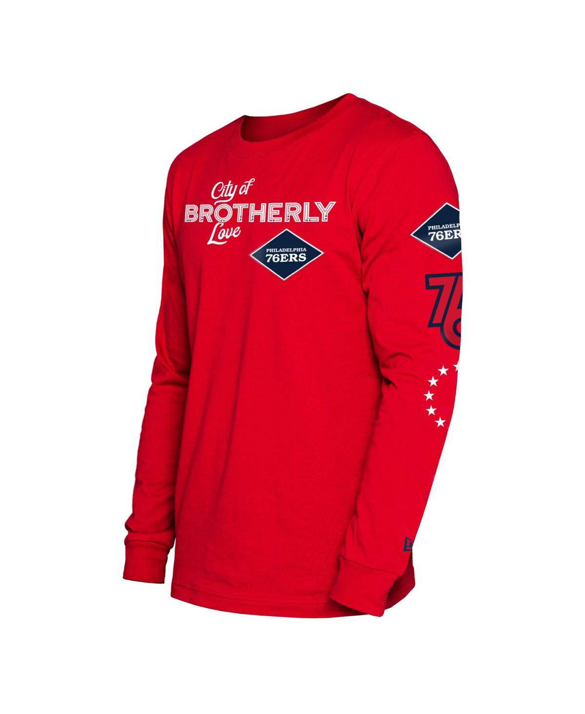 Men's New EraPhiladelphia 76ers 2023/24 City Edition Long Sleeve T-shirt - Red