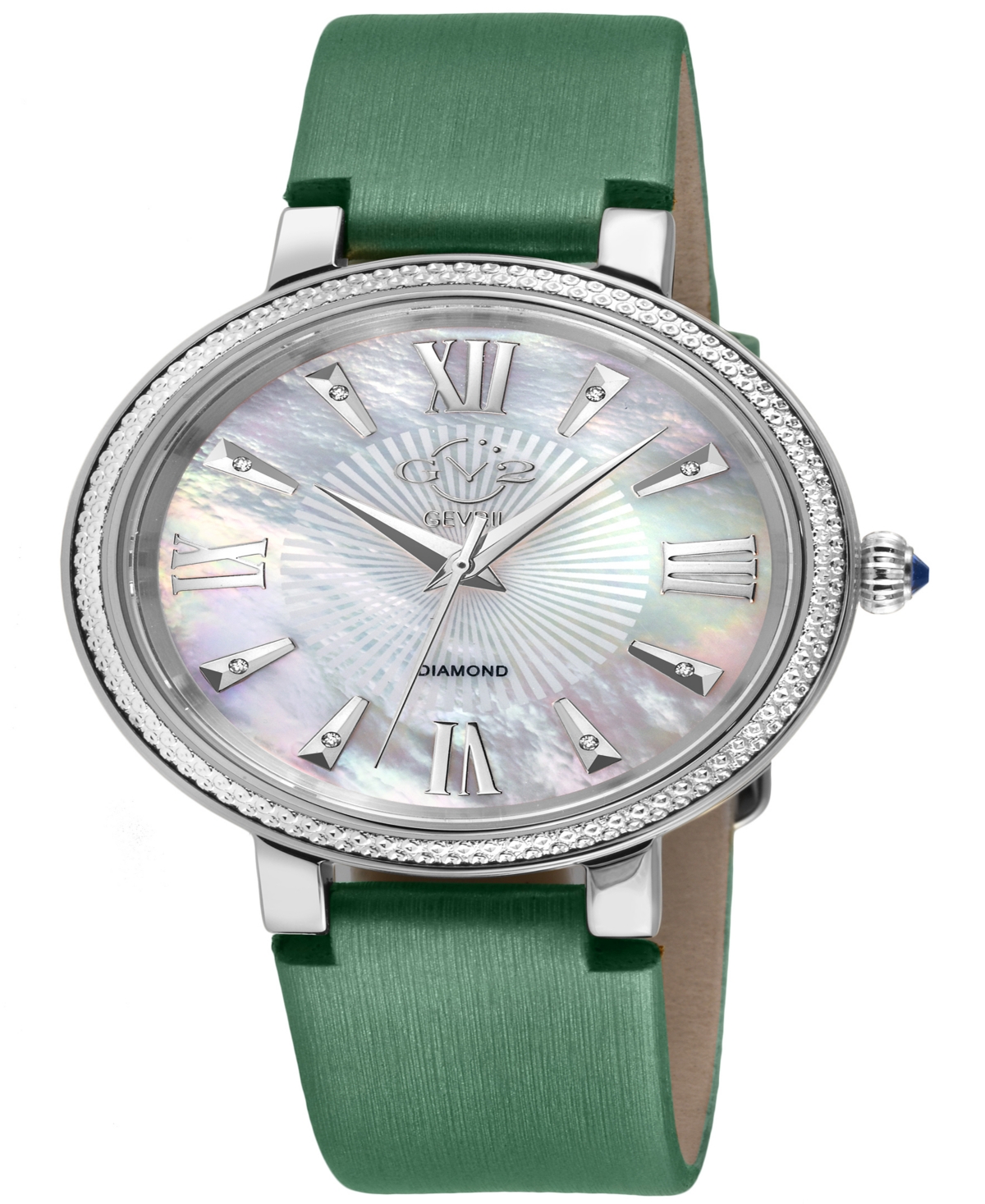 Gv2 By Gevril Women's Genoa Green Leather Watch 36mm