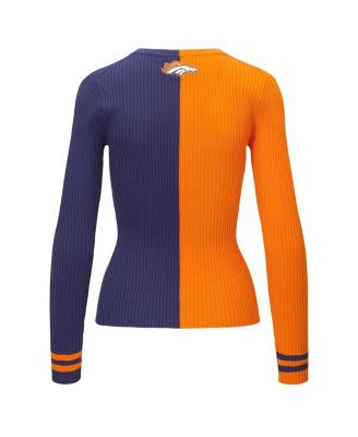 Women's Orange, Navy Denver Broncos Cargo Sweater