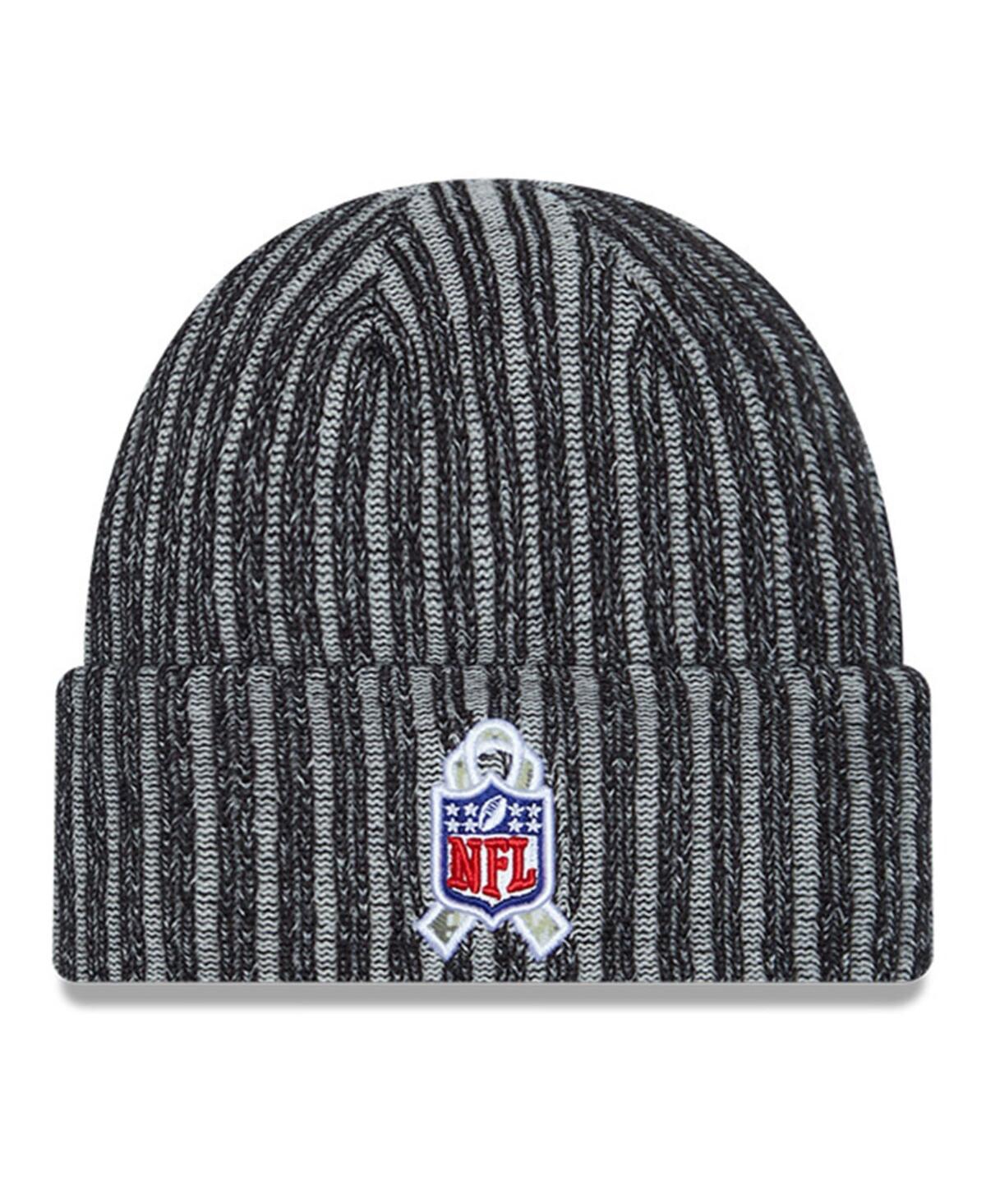 NEW ERA YOUTH BOYS AND GIRLS NEW ERA BLACK NEW YORK GIANTS 2023 SALUTE TO SERVICE CUFFED KNIT HAT 