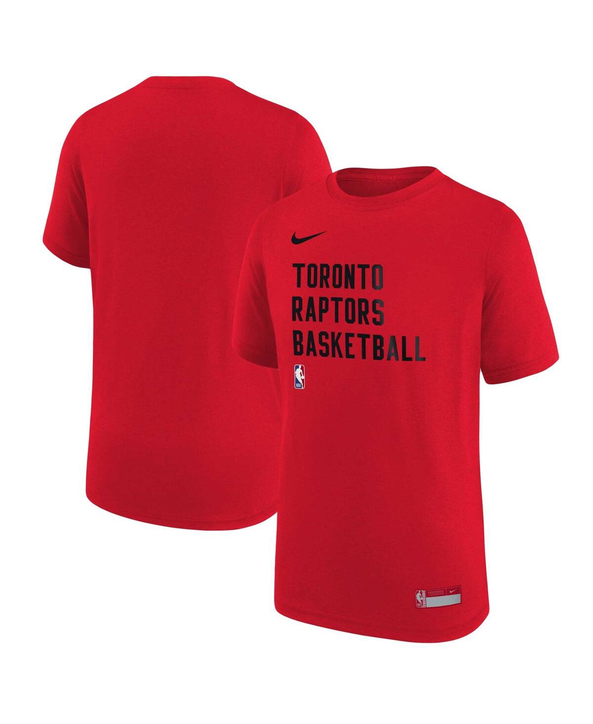 Shop Nike Big Boys  Red Toronto Raptors Essential Practice T-shirt