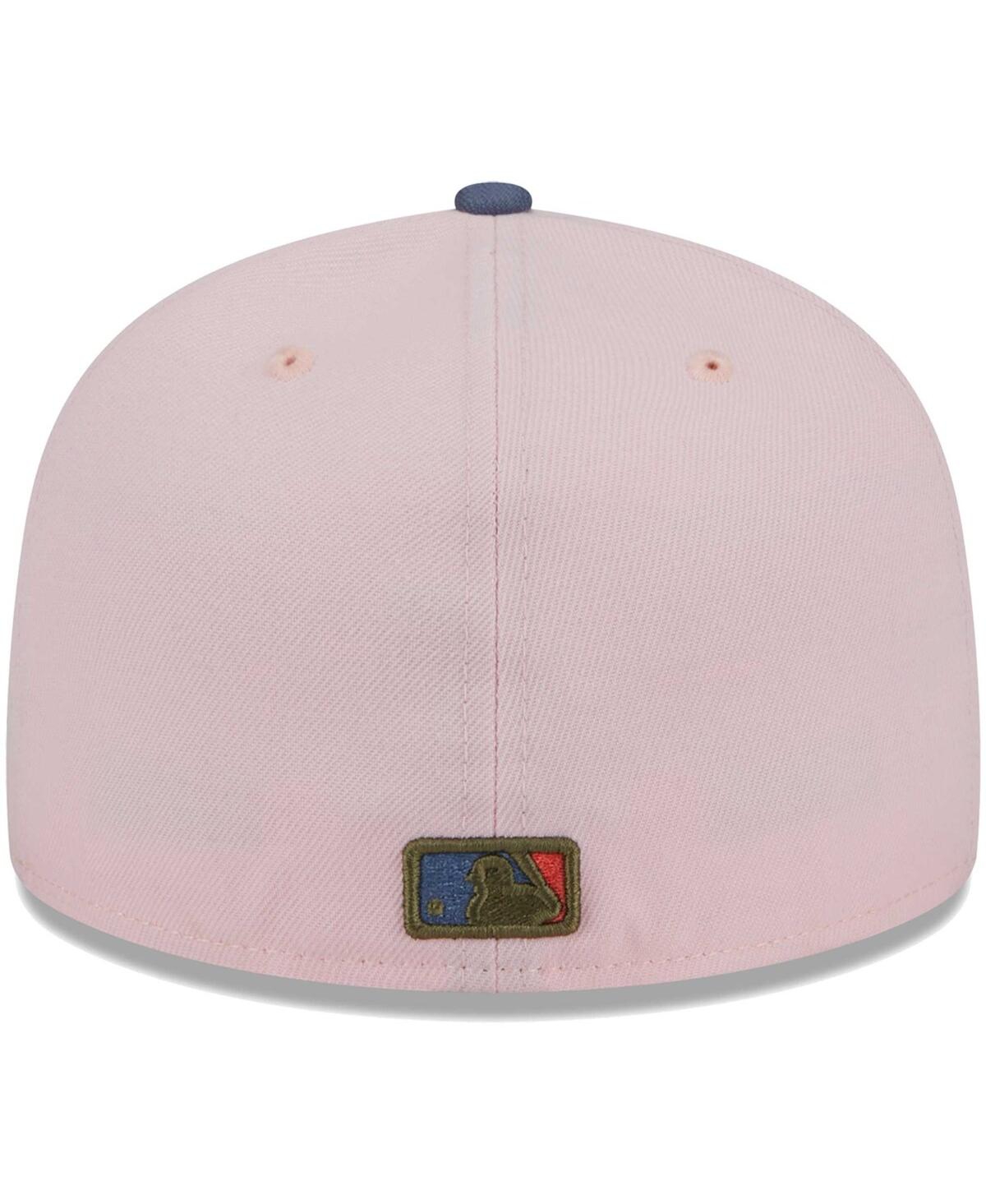 New Era Men's  Pink, Blue Boston Red Sox Olive Undervisor 59fifty Fitted Hat In Pink,blue