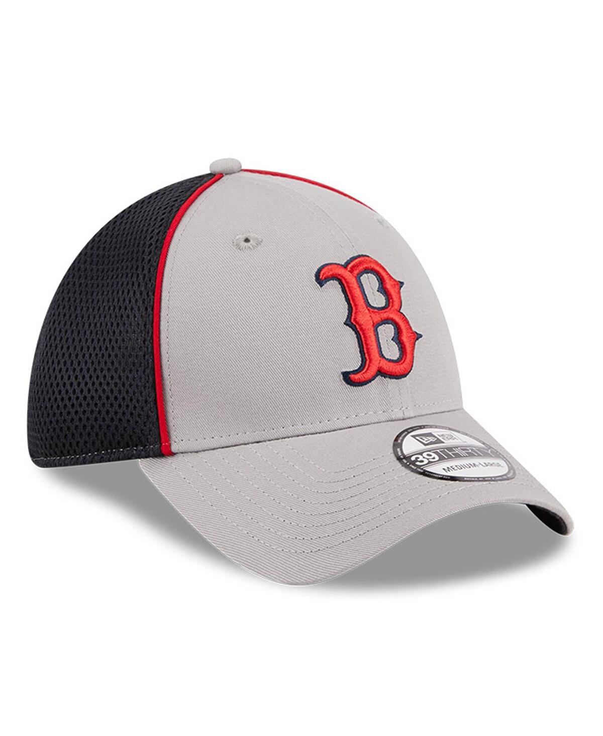 Men's New EraBoston Red Sox Pipe 39THIRTY Flex Hat - Gray