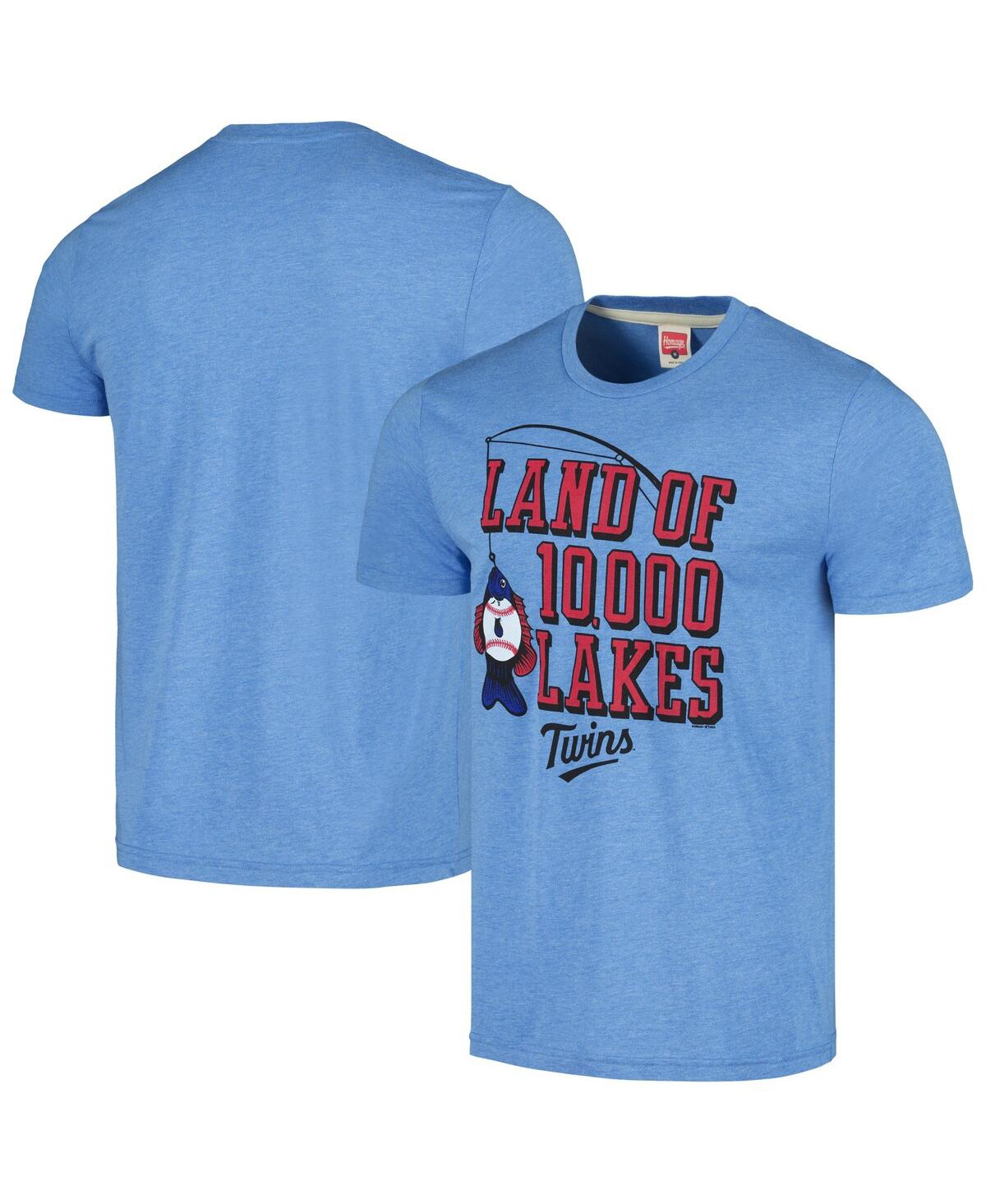 Homage Men's  Light Blue Minnesota Twins Land Of 10,000 Lakes Hyper Local Tri-blend T-shirt