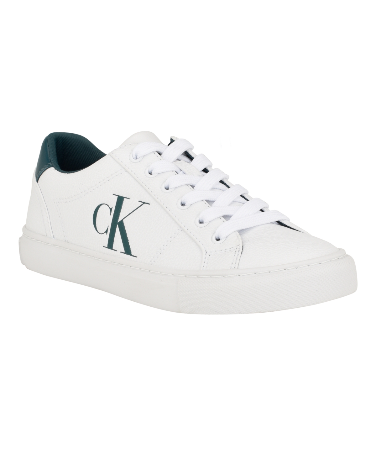 Calvin Klein Women's Celbi Lace-up Round Toe Casual Sneakers In White