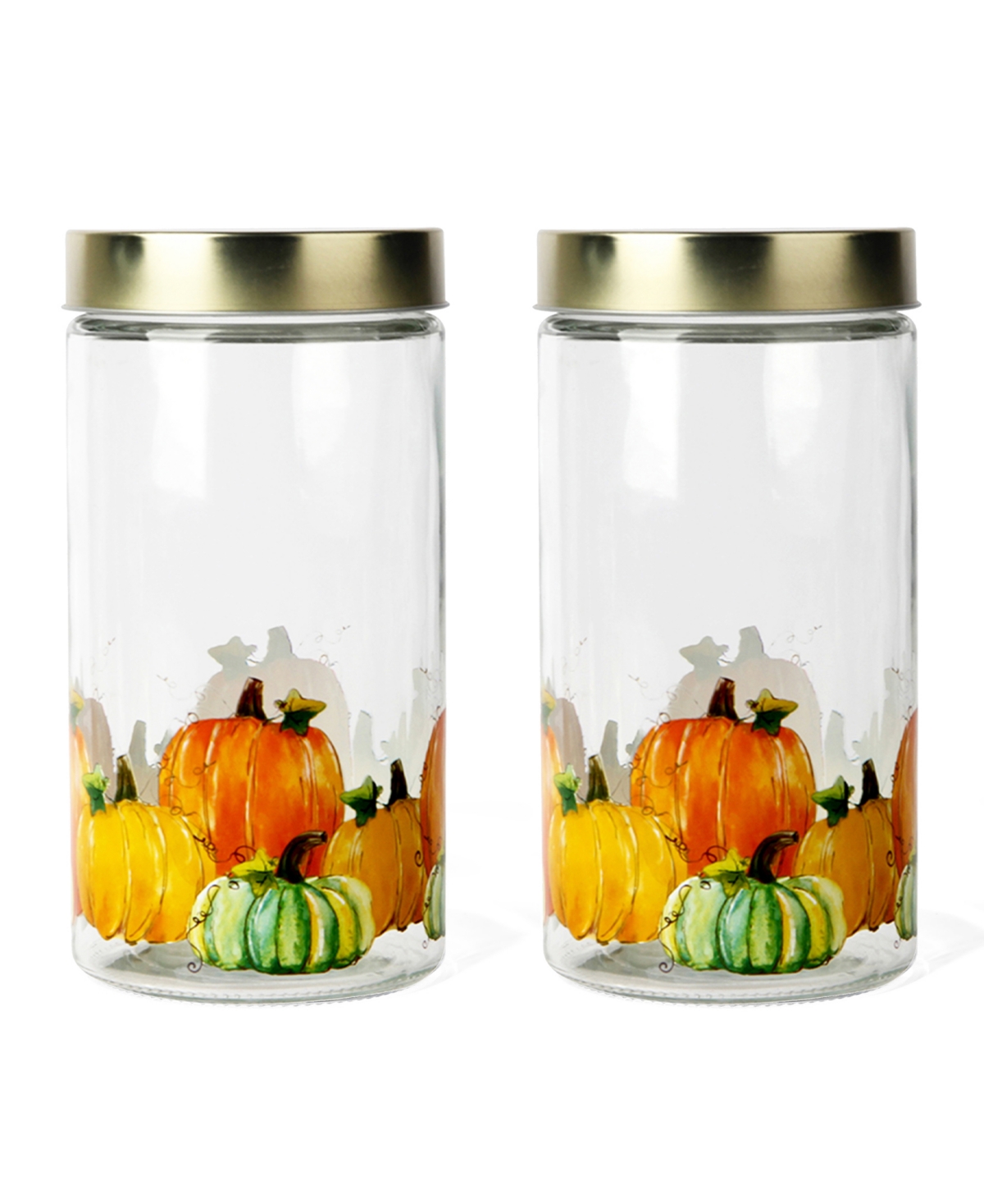 American Atelier Pumpkins Glass Jar, 60 oz In Clear