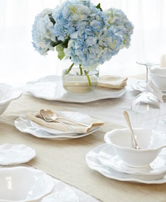 Q Squared Ruffle Round White Melamine Collection