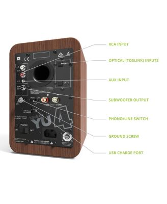 YU4 Powered Bookshelf Speakers with Built-In Bluetooth - Pair