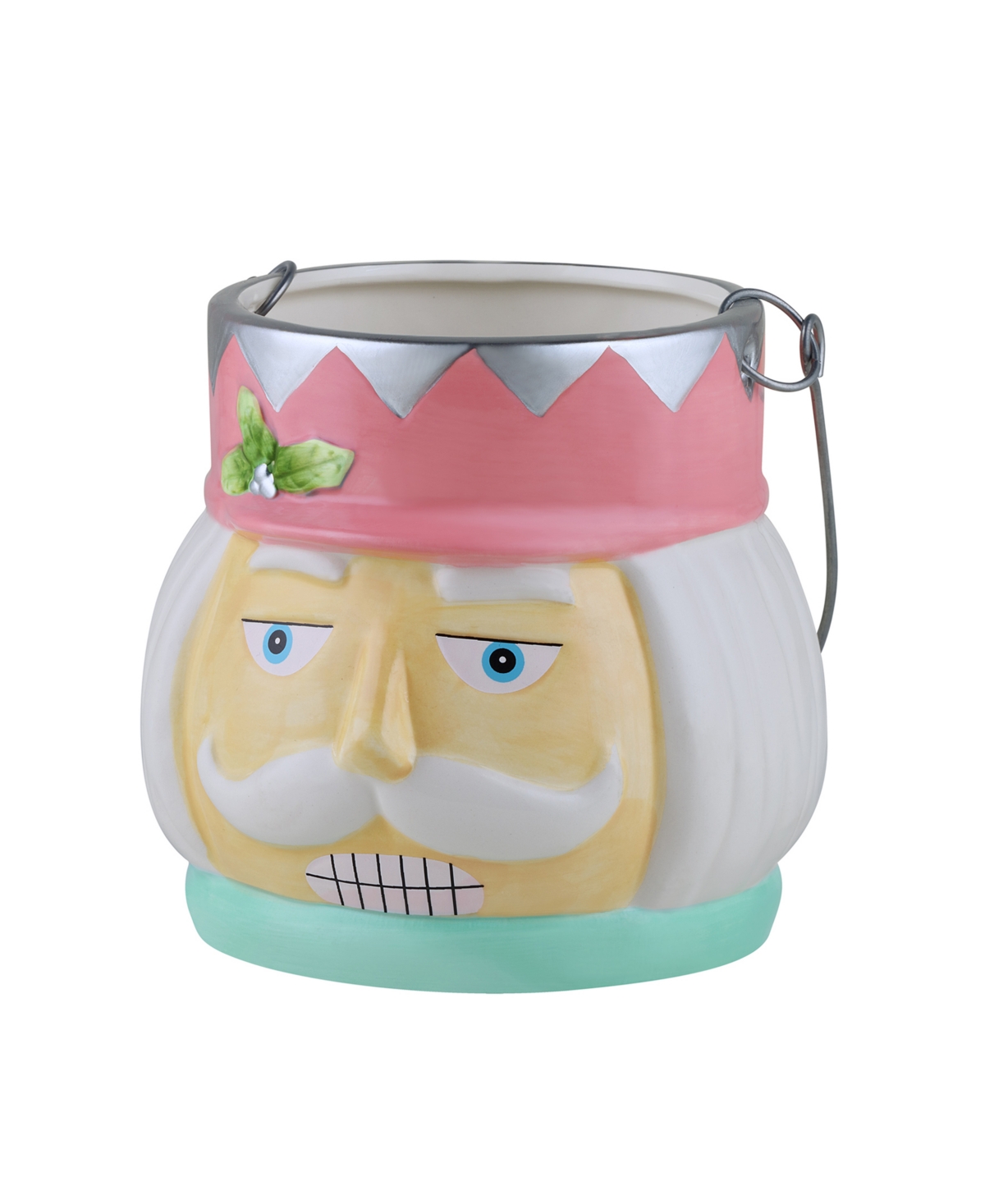 Mr. Christmas 5" Nostalgic Ceramic Container Pastel Nutcracker In Multi
