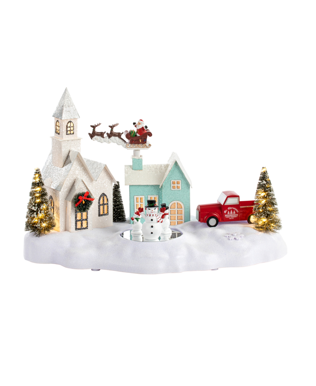 Mr. Christmas 17" Animated Musical Vintage-like Village In White