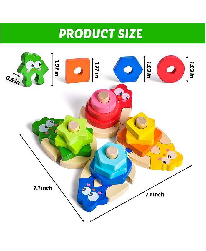 Fun Little Toys Wooden Sorting and Stacking Toys 20pcs Macy's