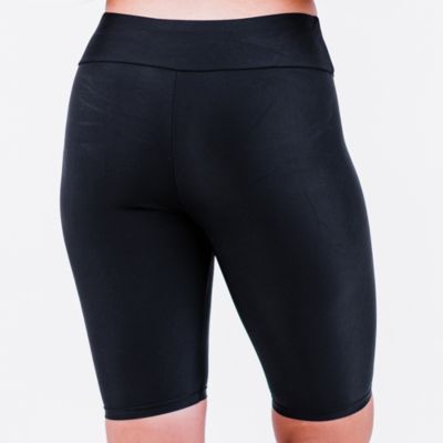 Women's Chlorine Resistant High Waisted Long Bike Swim Shorts