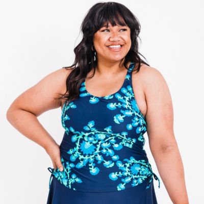 Plus Size Maya Tankini Swim Top With Removable Cups