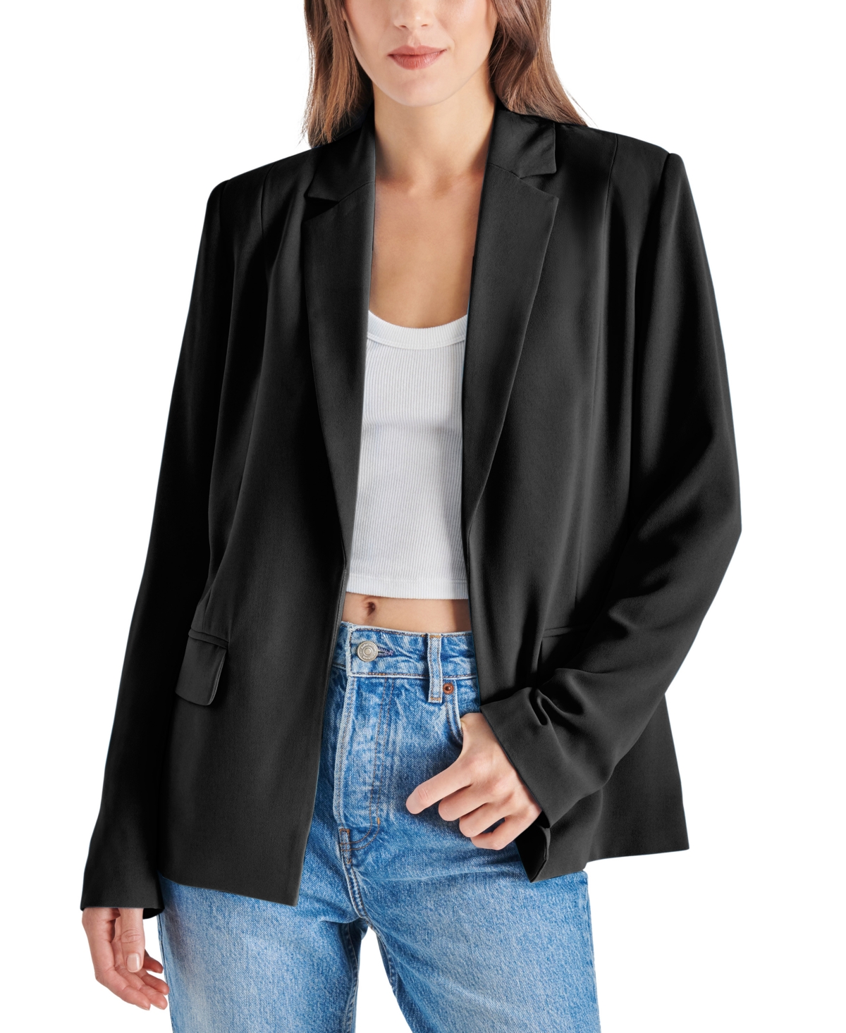 Women's Payton Open-Front Long-Sleeve Blazer - Black