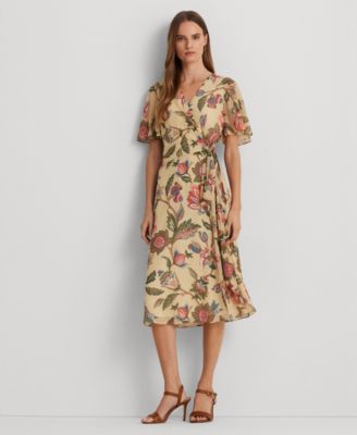 Lauren Ralph Lauren - Women's Floral Belted Crinkle Georgette Dress